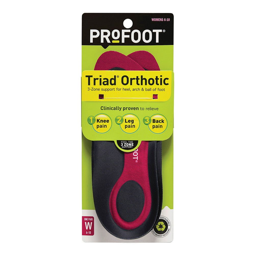Profoot Triad Orthotic Insoles For Women, Fits All - 1 Pair